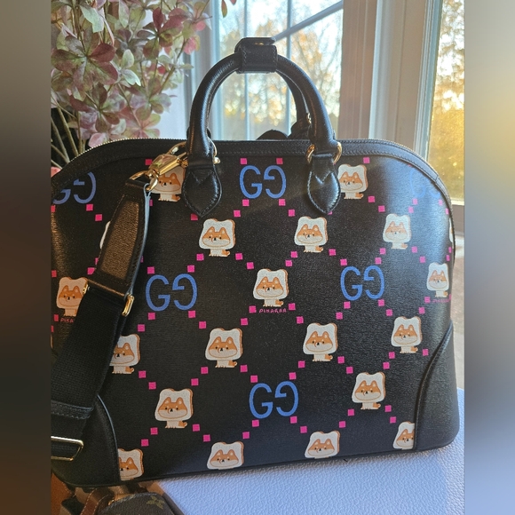 EUC Gucci Dome Satchel Pikarar- Black with Dust Bag - Picture 8 of 12